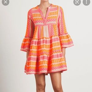 Devotions Twins Ella dress Neon pink and yellow -M